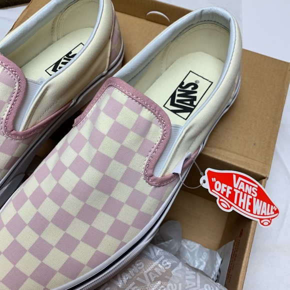 vans shoes pink checkered